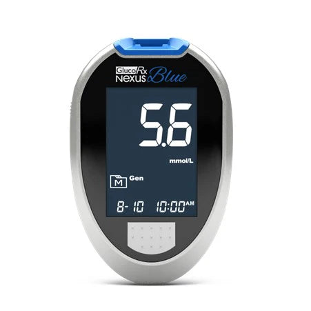 GluxoRx Nexus Blue Blood Glucose Monitoring System