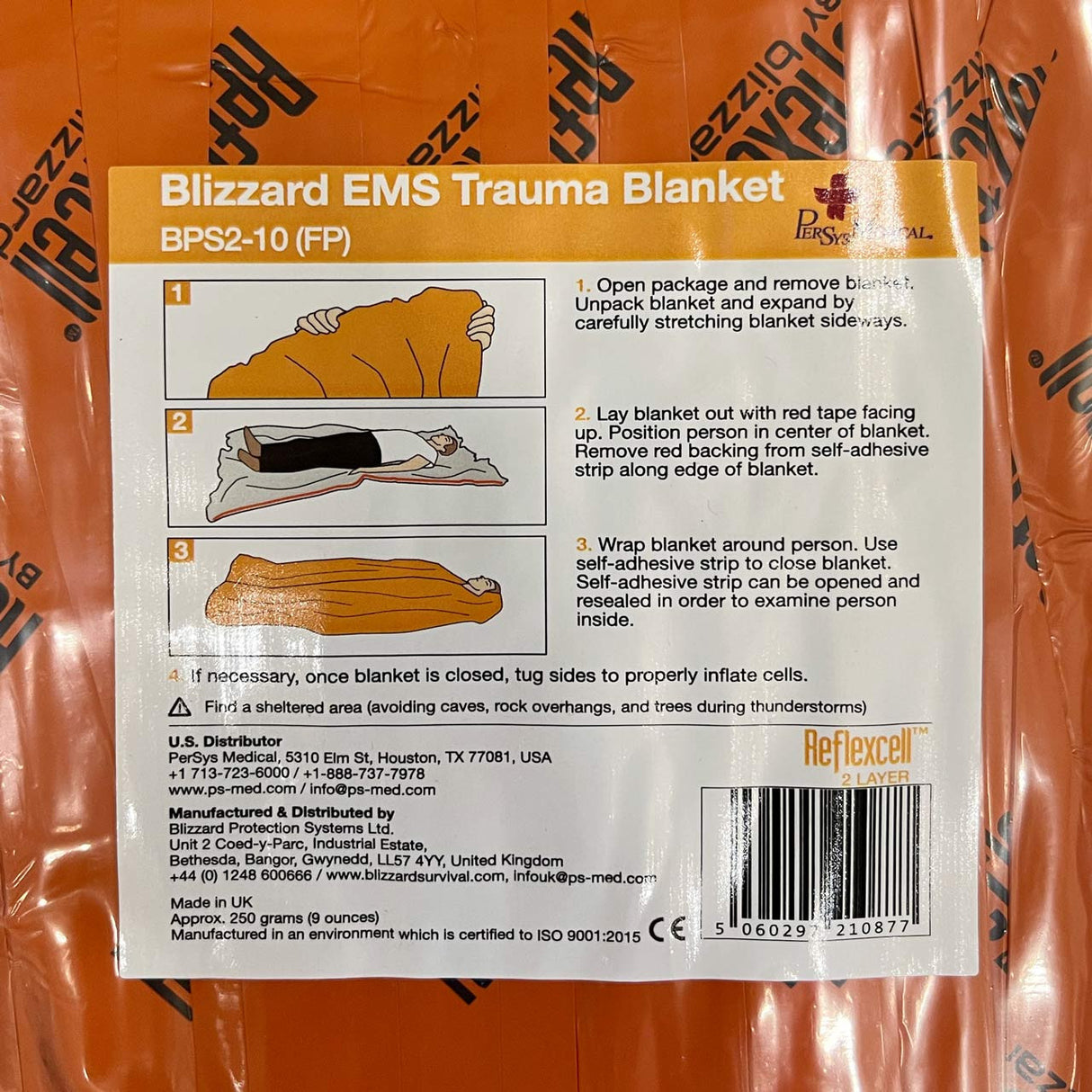 Blizzard EMS Blanket Flat Packed (Orange) 2