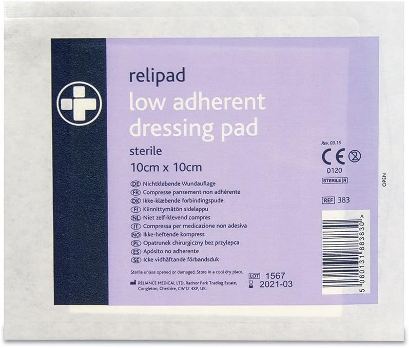 Low Adherent Pad Dressing - 10 x 10cm (Pack of 5) 3