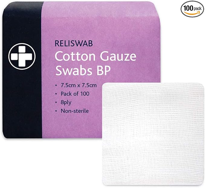 Non-Sterile Swabs - 7.5 x 7.5cm (Pack of 100)