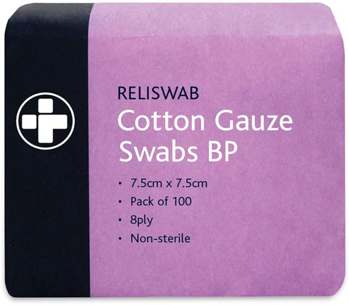 Non-Sterile Swabs - 7.5 x 7.5cm (Pack of 100)