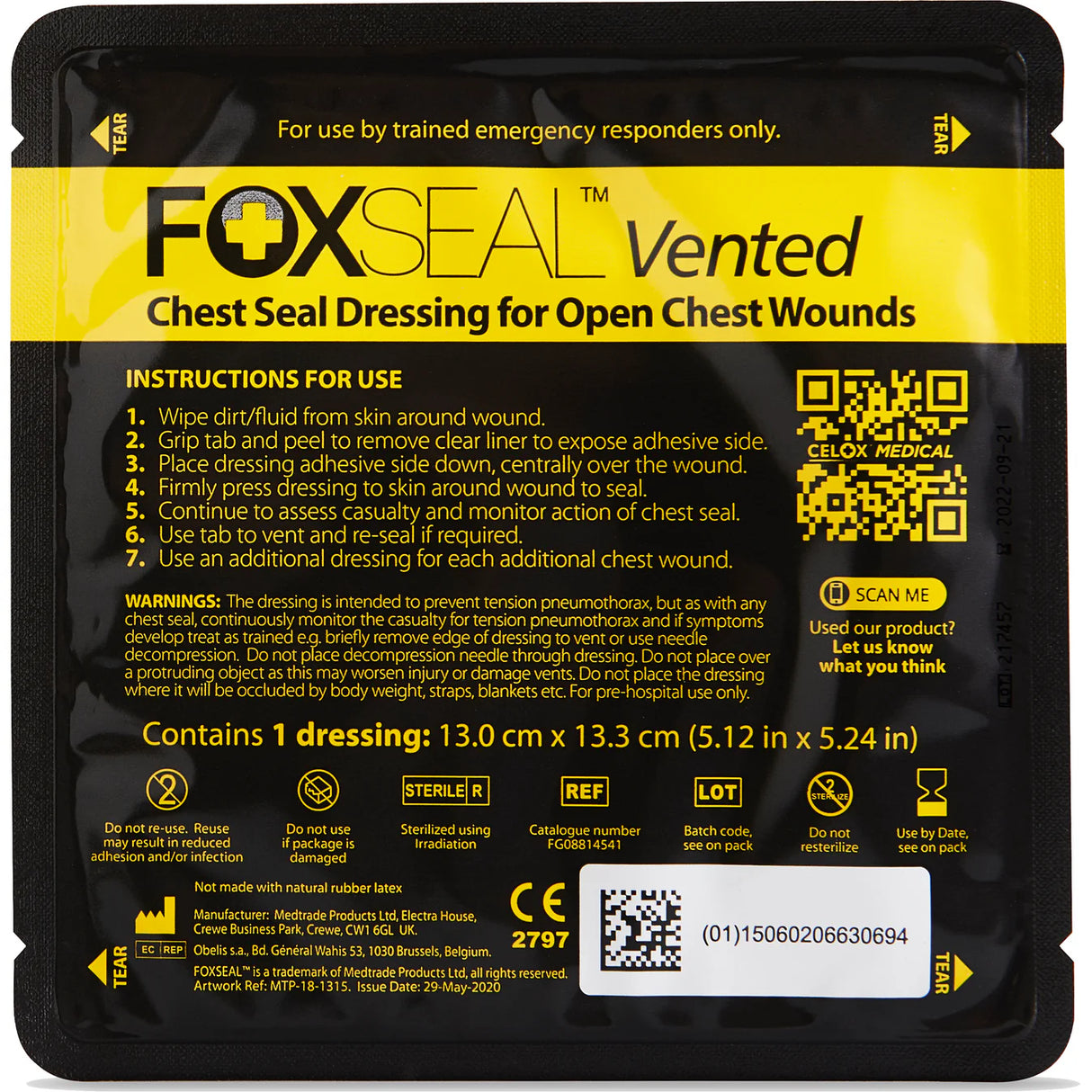 Foxseal Vented Chest Seal Dressing 2
