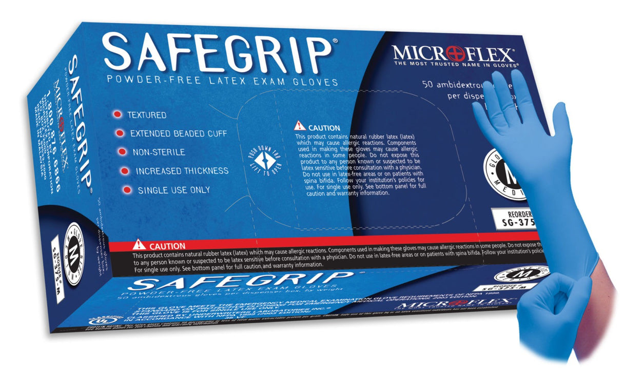 Microflex SafeGrip Latex Gloves