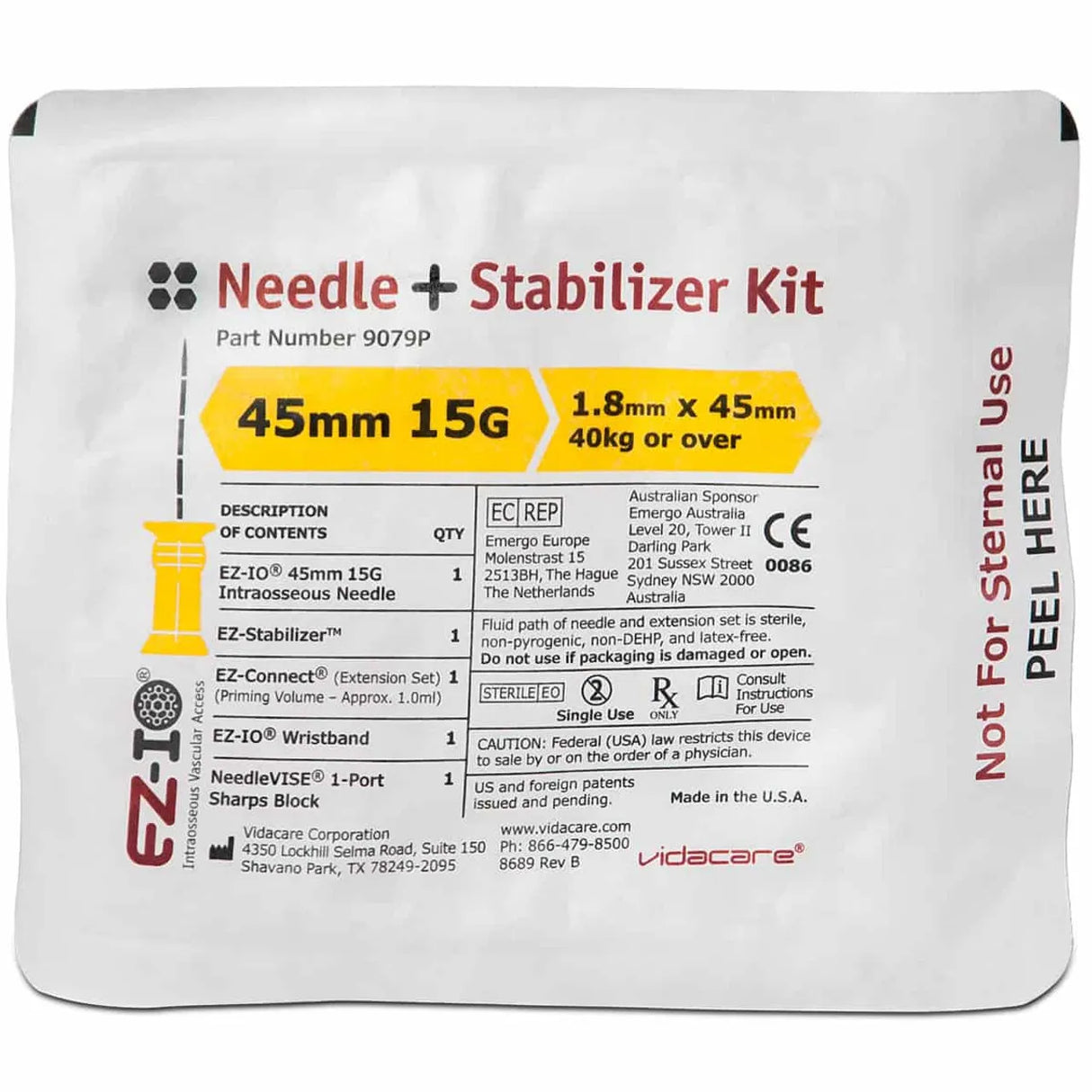 EZ-IO Needle + Stabiliser Kit - 45mm - 15G - Yellow 1