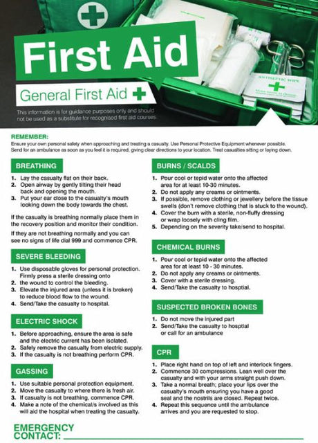 Laminated Poster (First Aid in the Workplace)