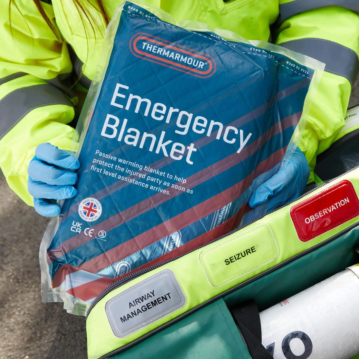 THERMARMOUR Emergency Foil/Fleece Rescue Blanket (1.5m x 2m)