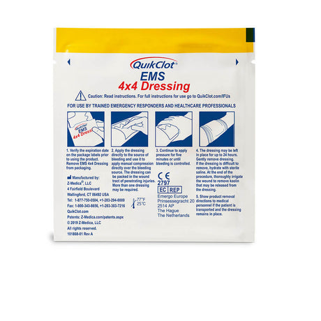 QuikClot EMS Haemostatic Dressing (10cm x 10cm) 3