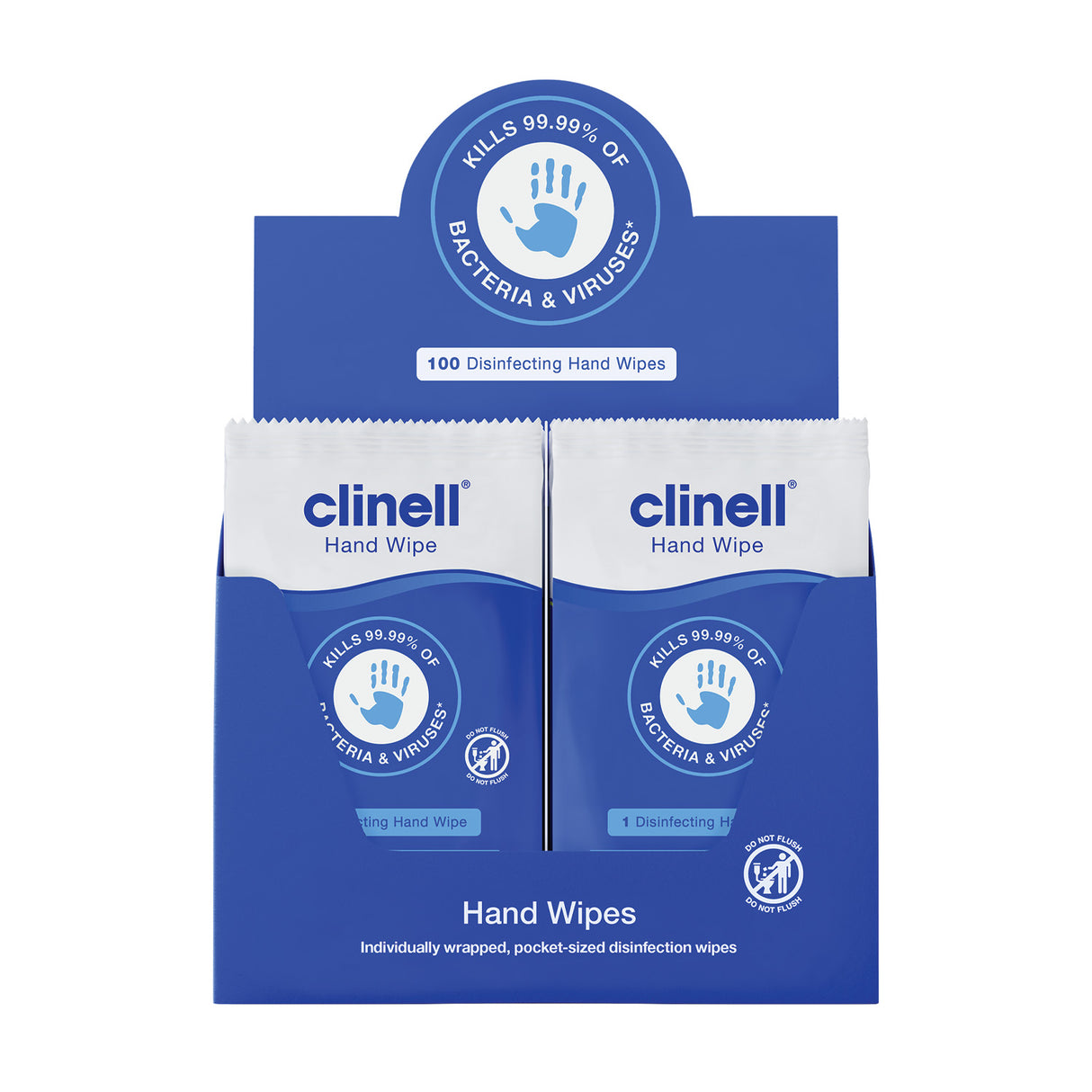 Clinell Disinfecting Hand Wipe Sachets (Box of 100)