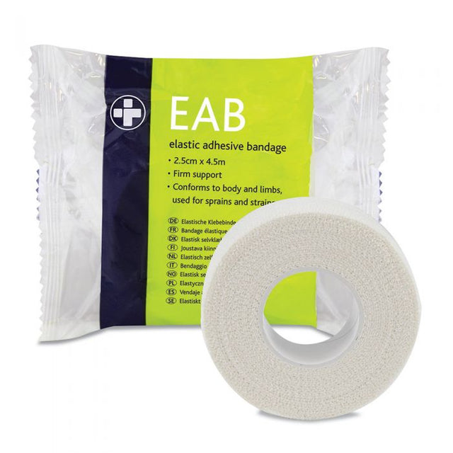 Elasticated Adhesive Bandage - 2.5cm x 4.5m (Pack of 12)