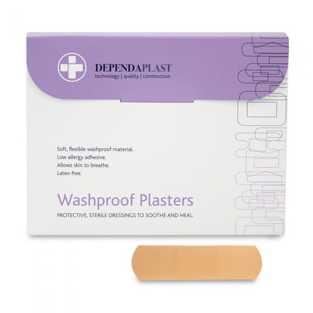 Washproof Plasters - 7.5 x 2.5cm (Box of 100)