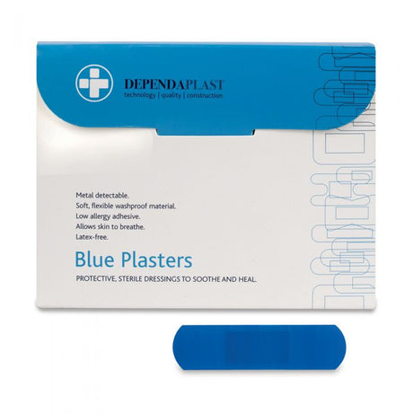 Blue Detectable Plasters - 7.5 x 2.5cm (Box of 100)