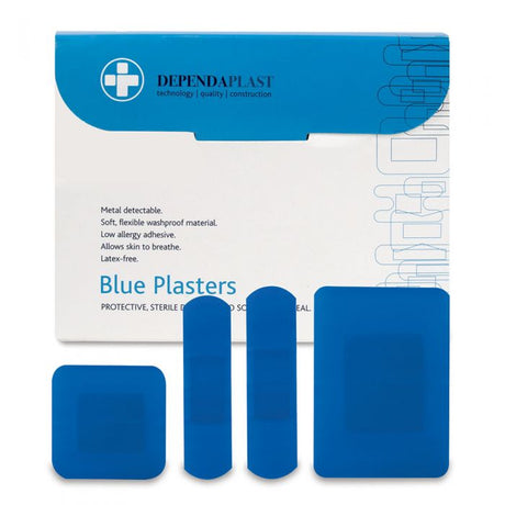 Blue Detectable Plasters - Assorted (Box of 100)