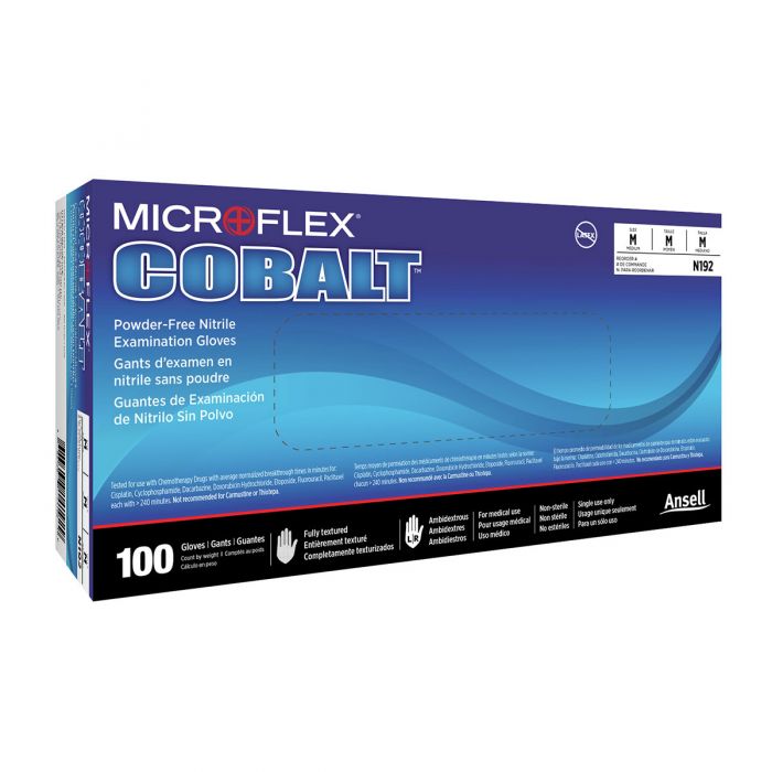 Microflex Cobalt Nitrile Exams Gloves (Box of 100)