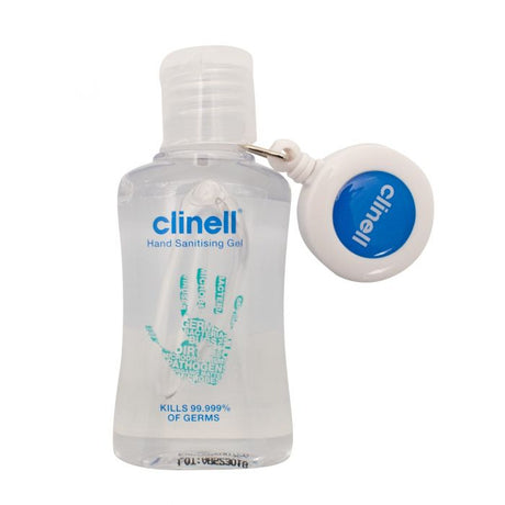 Clinell Hand Sanitising Alcohol Gel (50ml) with Retractable Clip 