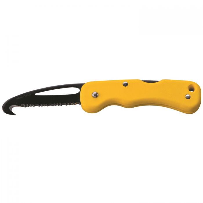 Safety Rescue Lock Knife (Yellow Handle/Teflon Coated Blade)