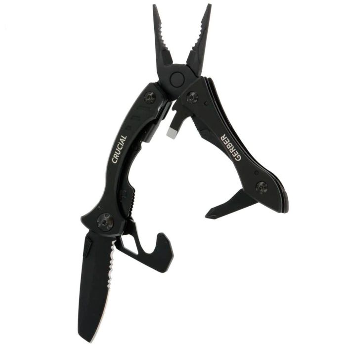 Gerber Crucial Multi-Tool w/ Strap Cutter (Black Oxide) (Customised)