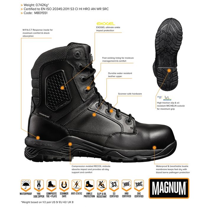 Magnum Strike Force 8.0 CT Leather Boots | Free Delivery