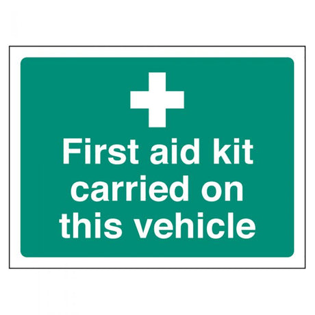 First Aid Car Windscreen Sticker - Rectangular (100 x 75mm)