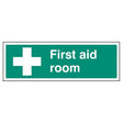 First Aid Room + Cross Sign - Adhesive (300 x 100mm)