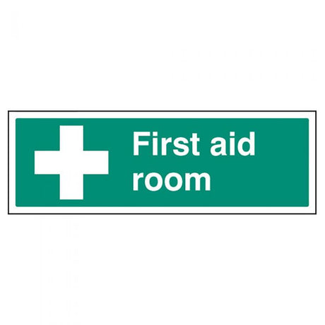 First Aid Room + Cross Sign - Adhesive (300 x 100mm)