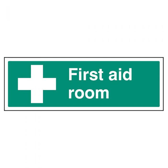 First Aid Room + Cross Sign - Adhesive (300 x 100mm)