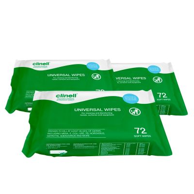 Clinell Universal Disinfectant Hand & Surface Wipes (72 Wipes)