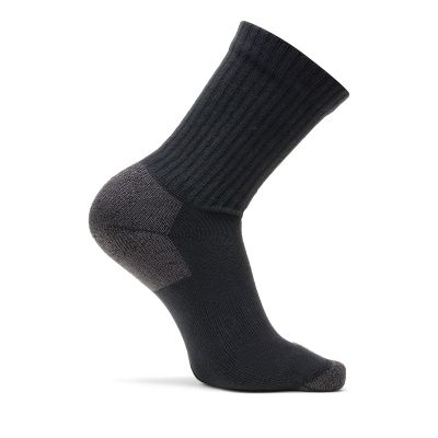 Bates Cotton Comfort Socks - Crew - Black - Medium (3 Pack)