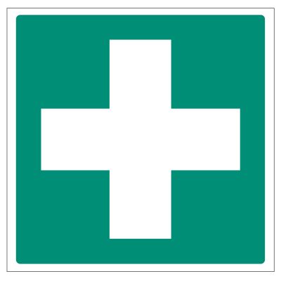 First Aid Cross Sign - Adhesive (300 x 300mm)